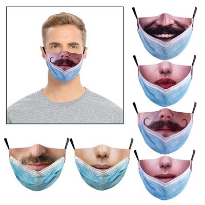 Lustige Ausdruck Maske für Erwachsene Frauen Mann Druck Wiederverwendbar Halloween Cosplay