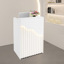 Modern Melamine Reception Desk LED Light Fron...