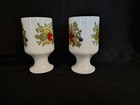 Vintage CorningWare "Spice of Life" milk glass pedestal mugs Set of 2 — photo 2