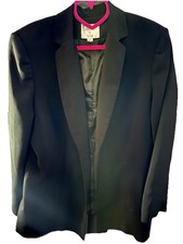 Le Suit Women's Black Notch Lapel Single-Breasted Blazer Jacket Size 14