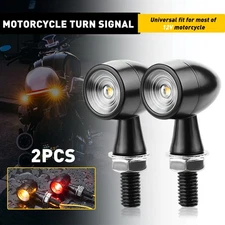 2x Amber Red Black Bullet Front Rear Motorcycle Turn SignalIndicator Light S