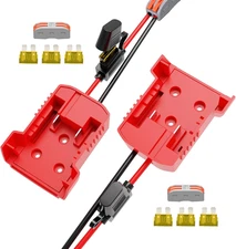 2 Pack Milwaukee M18 18V Battery Adapter Kit with Fuses, 12AWG Wiring Converter