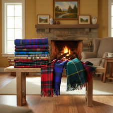 Coperta ginocchio tartan pura lana nuova made in Scotland