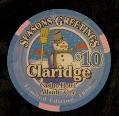 $10 Casino Chip * Claridge Casino * Atlantic City New Jersey