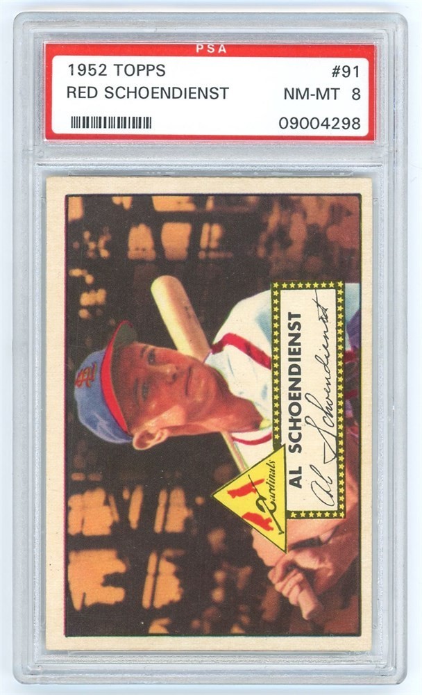 1952 Topps #91 Red Schoendienst PSA 8 NM-MT