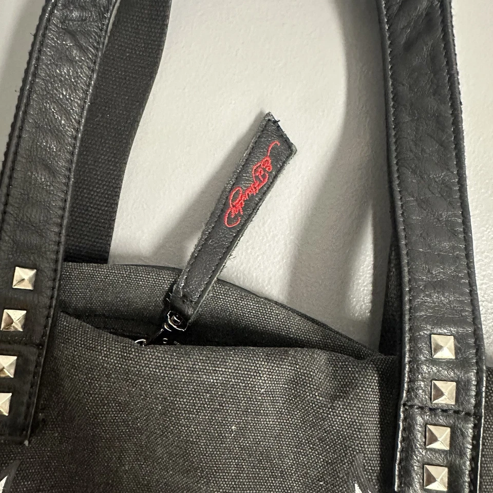 Bolsa de viaje vintage Don Ed Hardy Designs Love Is Mystery negra con cremallera alrededor Foto 4 de 4