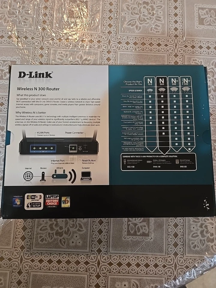 D-Link N300 Wireless Router 108 Mbps 4-Port 10/100  (DIR-615) - Image 3 of 4