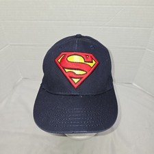Superman Boys Youth Hat Baseball Vintage 2000 Euc Adjustable Snapback Dk Blue