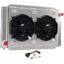 2 Row Core Aluminum Universal Radiator For Airboat 31"x21" Fan Shroud Relay Kit