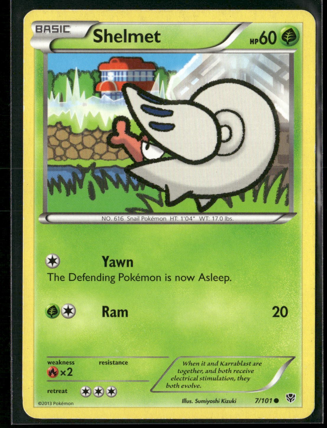 Shelmet 7/101 Common Plasma Blast Pokemon Moderately Played