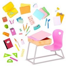 Our Generation Our Generation Flying Colors School Desk Supplies Set for 18-in