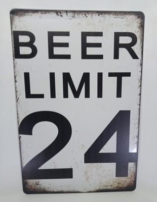 New Metal Vintage/Rustic Style ''Beer Limit'' Wall Decor. Adult Humor
