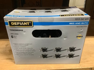 Defiant Tonebridge Bed & Bath Door Levers Matte Black 6 Pk 1013 247 974 New