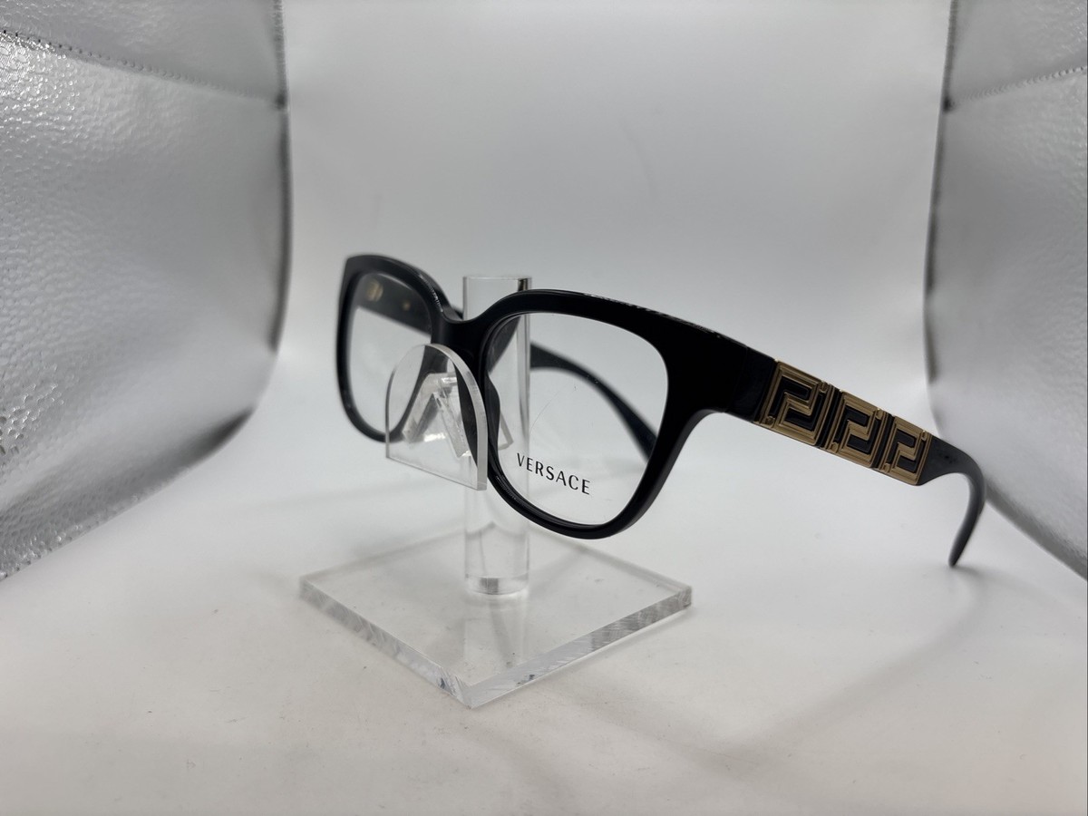 NEW!!! VERSACE Eyeglasses MOD.3338 GB1 Authentic Versace MOD. 3338 GB1 54-18-140 Shiny Black Full Rim  main image 3