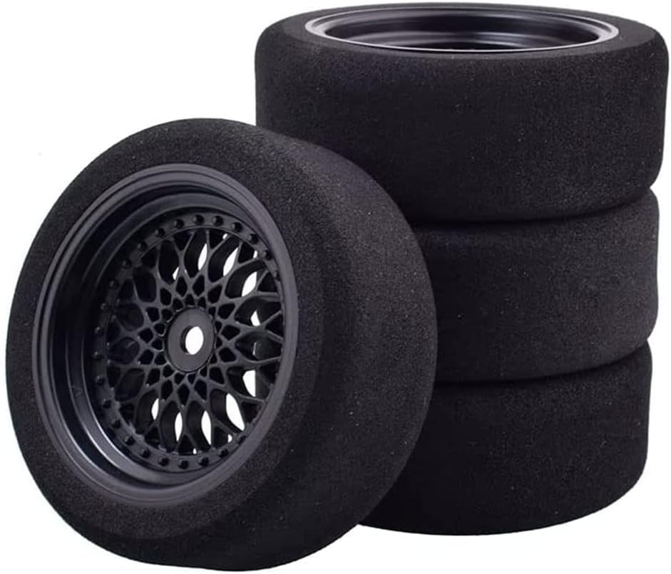 4Pcs 1/10 On-Road Foam Tires& 2080-3Mm Wheel Rims 12Mm Hex for HSP HPI RC Racing