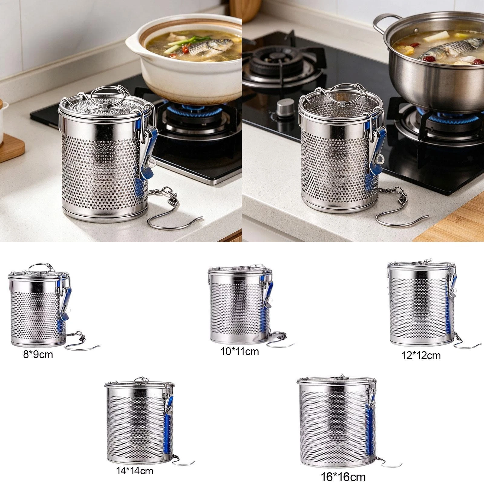 Mesh Tea Strainer Infuser Loose Leaf Tea Steeper for Restaurant Home Hot Pot