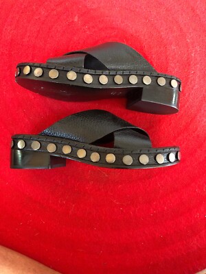 All Saints Xcross Black Leather Sandals Size 38 **MODIFIED**