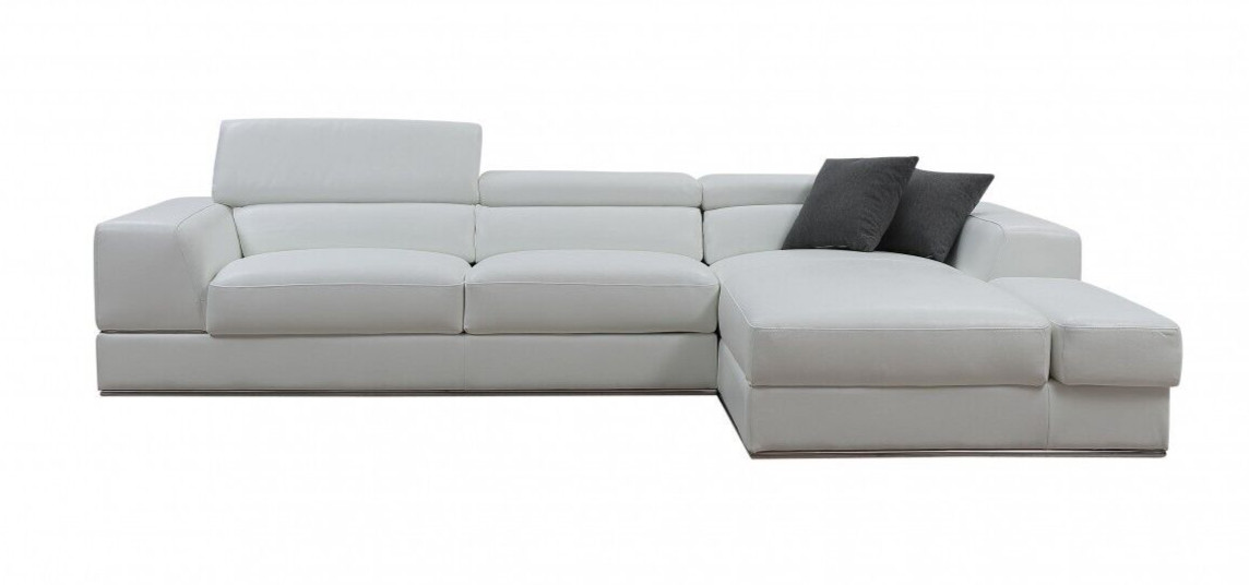 White Contemporary Italian Leather Sectional Sofa Matttroy