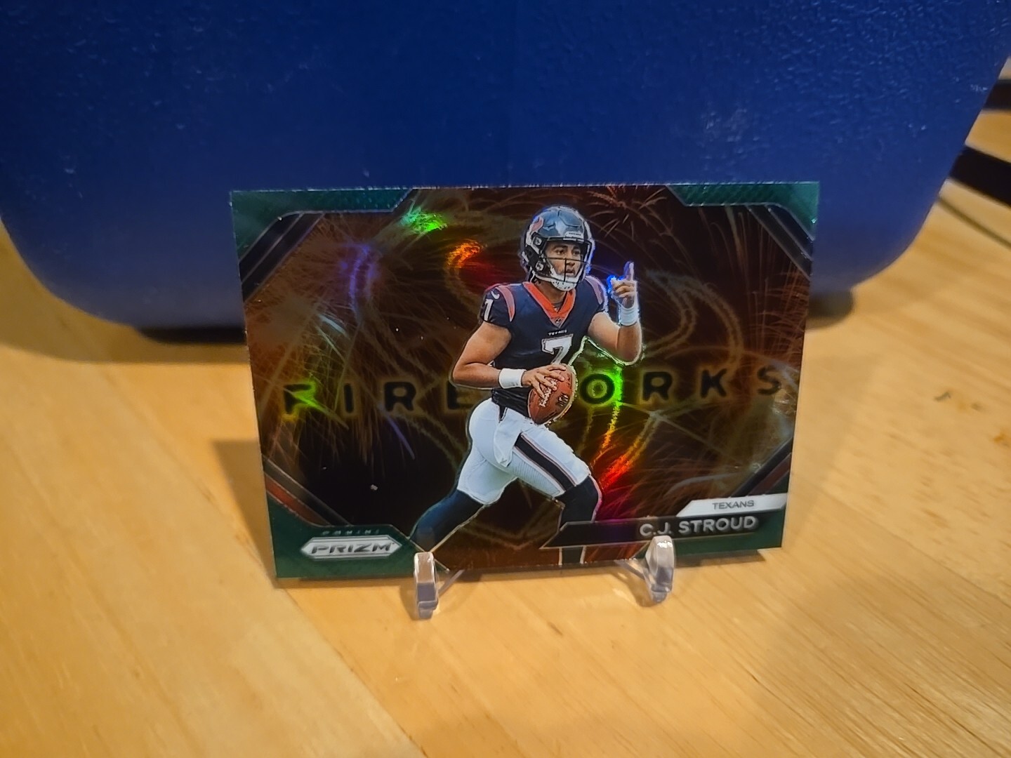 2023 Panini Prizm - Fireworks Green Wave Prizm #F-10 C.J. Stroud (RC) Texans