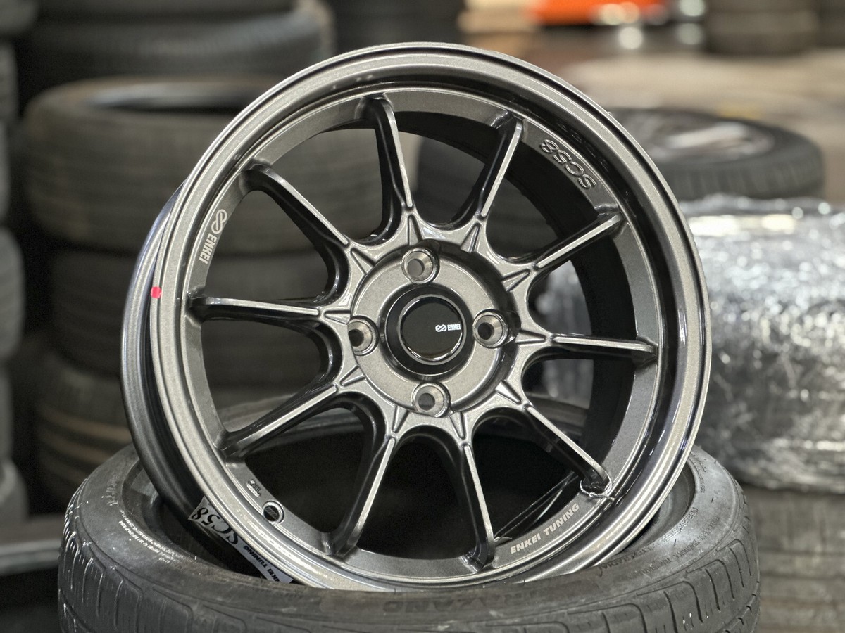 New 15x7 ENKEI TUNING SC58 Gun Metal 4x100 Fit Honda EK Toyota