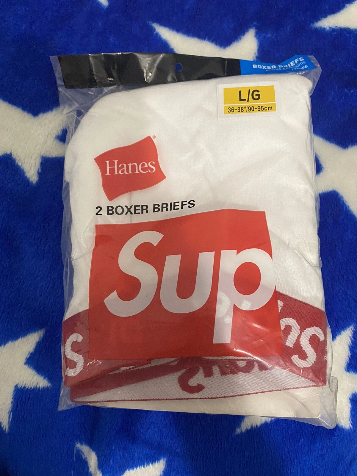 Sous vêtements boxer blanc authentique Supreme / Hanes (paquet de 3) GRANDS