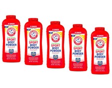 Arm  Hammer Odor Defense Sport Body Powder 12 Ounces, Pack of 5