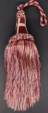 7" Burgundy Pink Cream Key Tassel Tassels Home Decor Lot Of 2