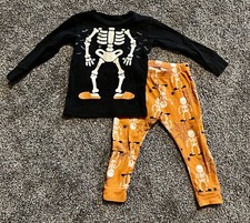 Carter's Halloween Glow in the Dark Skeleton 2pc Pajamas Toddler Size 18 Months