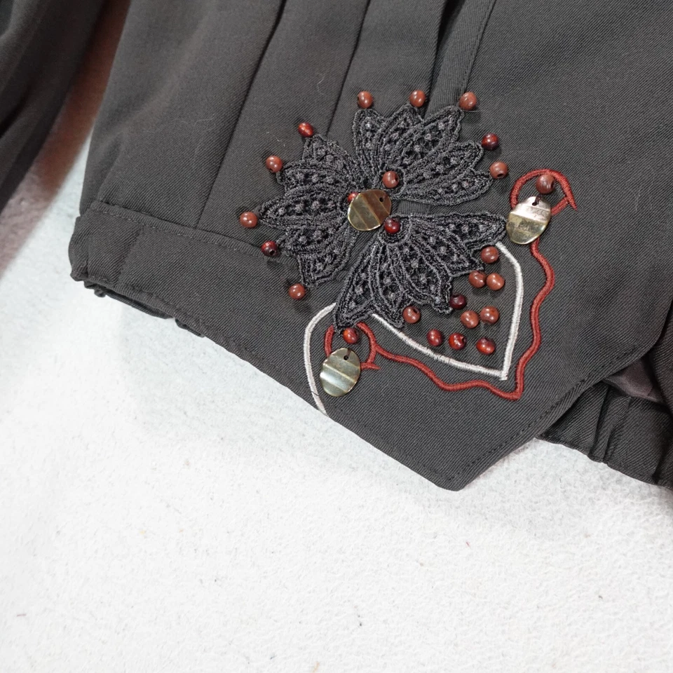 Chaqueta Ecuestre Mujer 4 Gris Suroeste Azteca Cuentas Flecos Rodeo Vaquera Top Foto 4 de 4