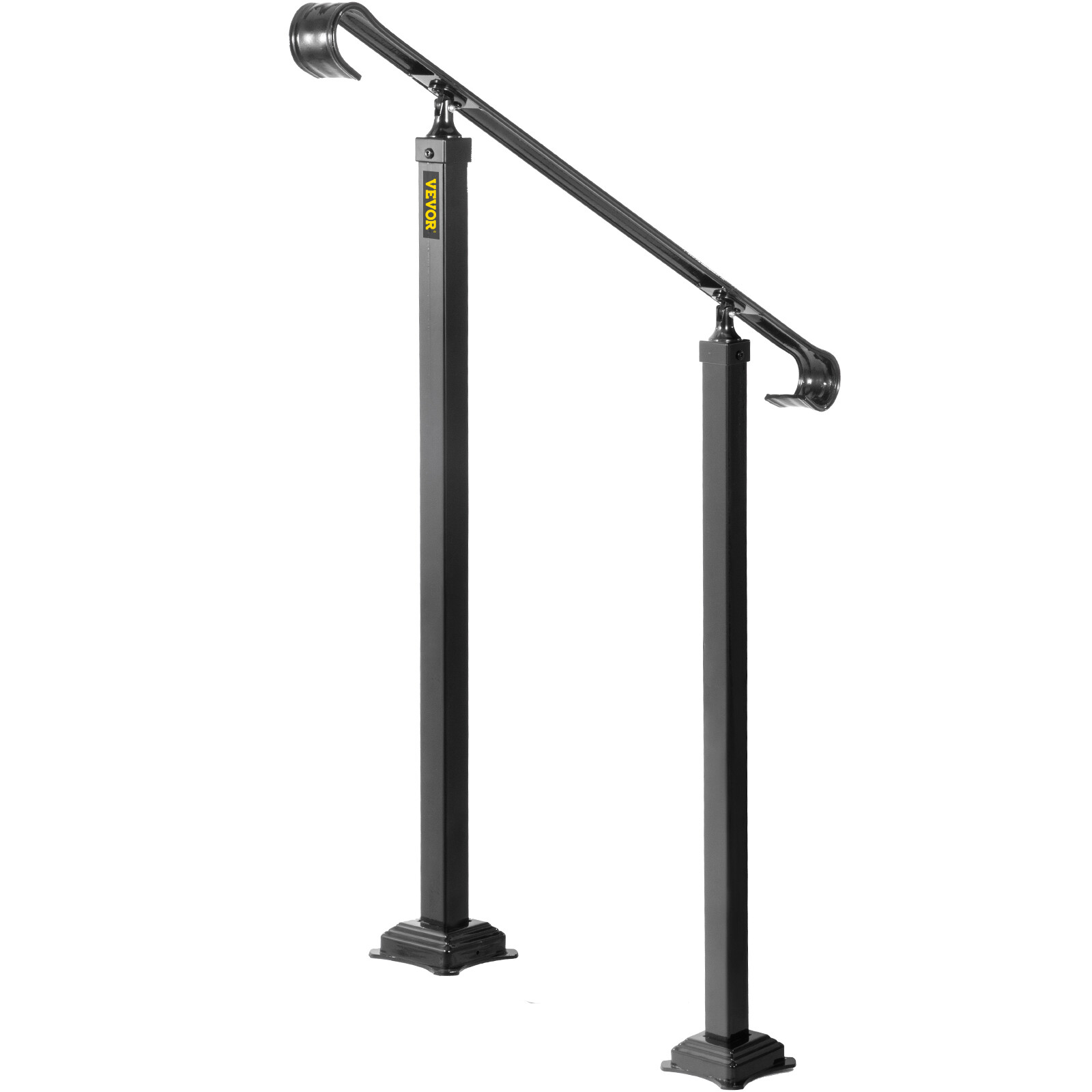 VEVOR Wrought Iron Handrail Outdoor Handrail Fit 1 to 3 Steps Stairs