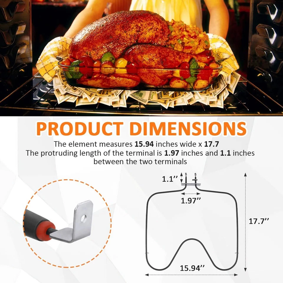 for Maytag Range Bake Unit Heating Oven Element Y04000066 PS1754668 AP4283357 - Image 2 of 4