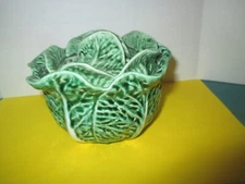 Vintage Secla Portugal Individual Soup Server Bowl And Lid Green Cabbage