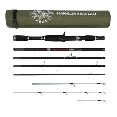 Smuggler 6 Baitcast Compact Travel Fishing Rod & Case 7  -Spin,General Fishing