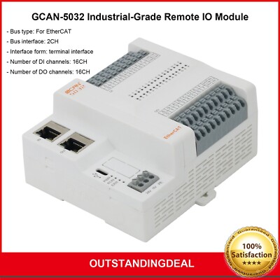 GCAN-5032 Remote IO Module Digital IO Module for 2CH EtherCAT + 16CH DI +16CH DO