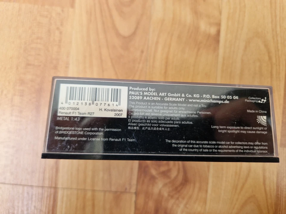 MINICHAMPS 1/43 Renault R27 Squadra Heikki Kovalainen 2007 F1 Pressofuso Auto - Immagine 4 di 4