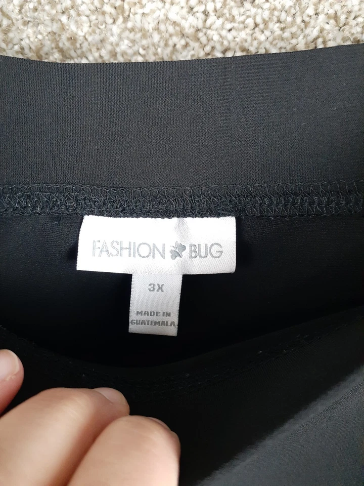 Fashion Bug Pull On Skirt Womens 3X Black Flare Knit Stretch Casual Career - Image 3 of 4