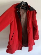 Liz Claiborne Red Long Sleeves Jacket Windbreaker Outerwear Overcoat Size: Large