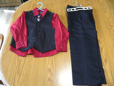 Dockers Boys Size 6 - 4 Piece Set Vest, Shirt, Tie,  Pants EUC