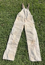 Carhartt Men's Double Knee Overalls USA Made No size tag distress