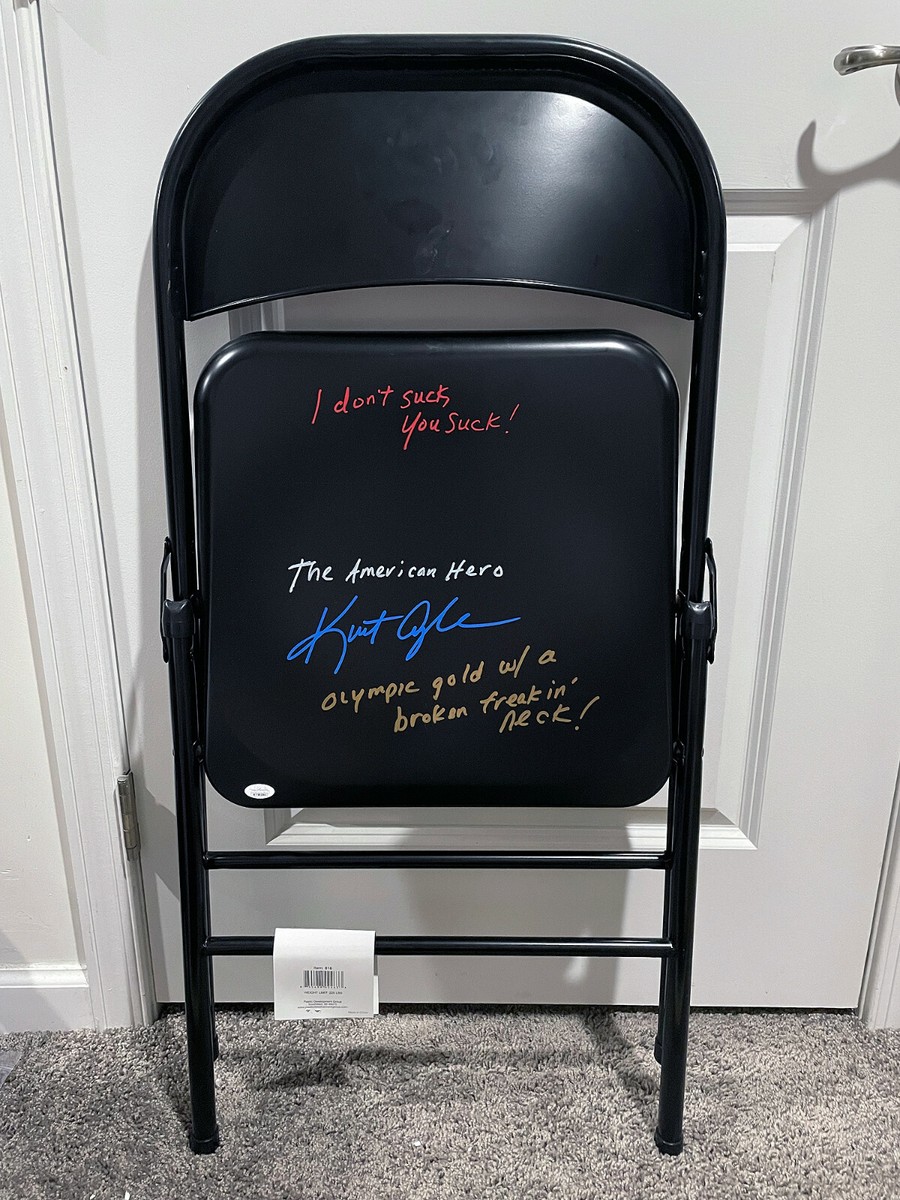 KURT ANGLE Autographed SIGNED Full Size Steel Folding Chair JSA