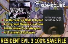 Resident Evil 3 100% Ṥave Gamecube Memory Card! (NO GAME)