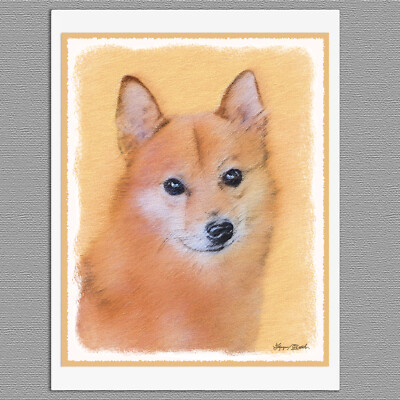 6 Finnish Spitz Dog Blank Art Note Greeting Cards
