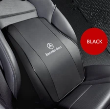 1x Black Car Seat Pad Memory Foam Lumbar Back Support Cushion For Mercedes-Benz