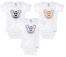 Baby Kids Disney Halloween Mickey Pumpkin Bodysuit T shirt