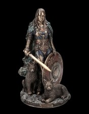 Freya Figur - Germanische Göttin als Schildmaid - Fantasy Dekofigur 21cm