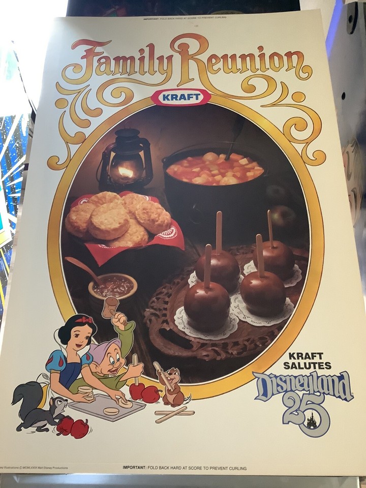 Snow White Disneyland 25th Family Reunion Big Poster Kraft Foods Promo