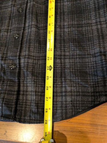 Woolrich Alaskan Melton Overshirt Checked Wool Mens L Italy Black Red Workwear - Picture 12 of 20