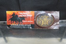 Vintage Marlboro Longhorn Bull belt-buckle 3 Inch solid brass NEW in Package
