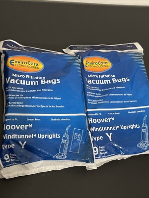 Lot Of 2 Packs Hoover Wind Tunnel Type Y Bags - 18 Bags Total New & Sealed