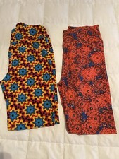 Women  s One Size Lularoe Leggings Lot Of 2 Multi Color NWOT